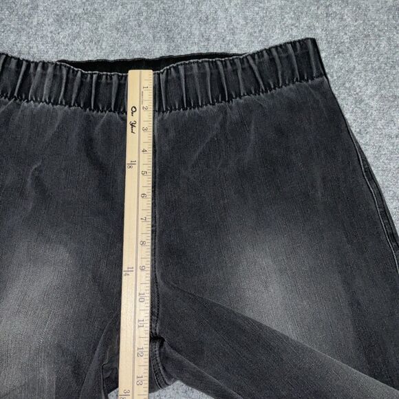 Soft Surroundings Jeans Womens Size LP Black Denim Pull On Elastic Waist Crop - Picture 5 of 10